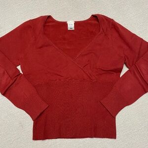 V-Neck Empire Brick Red Sweater